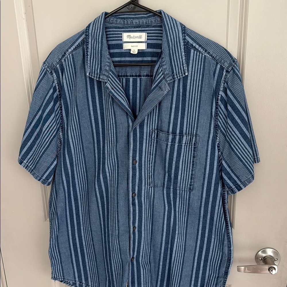Madewell Men’s Navy Striped Casual Shirt